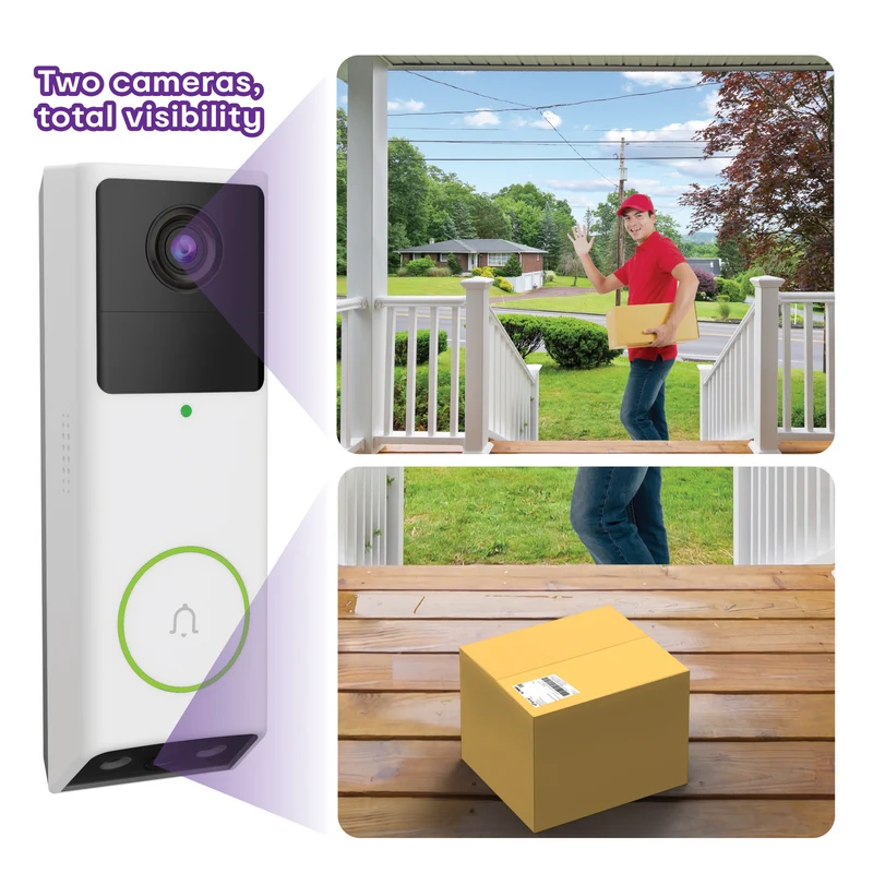 Connect SmartHome 2K Dual Camera Doorbell with Chime