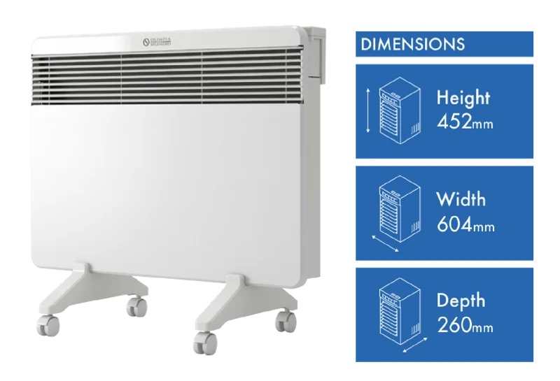 Olimpia Splendid 1500W Caldo Plus Panel Heater with Timer and Wi-Fi enabled