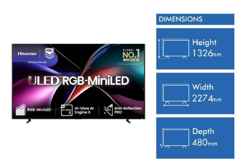 Hisense 100" RGB 4K MiniLED 165Hz Smart AI TV 2025