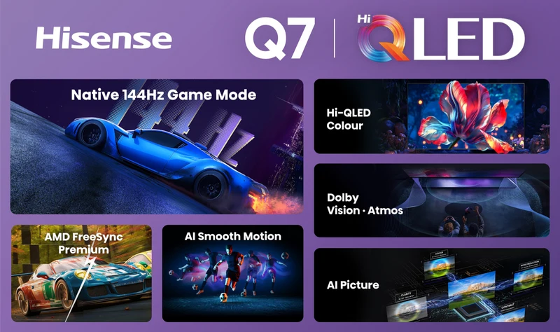 Hisense 100" Q7SAU 4K Hi-QLED 144Hz Smart TV 2026