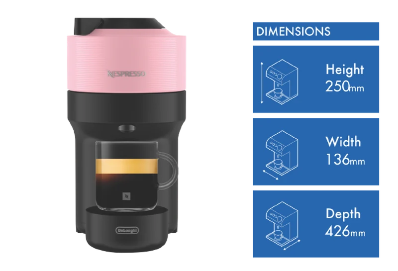 Nespresso Vertuo Pop Capsule Coffee Machine Value Pack Pink