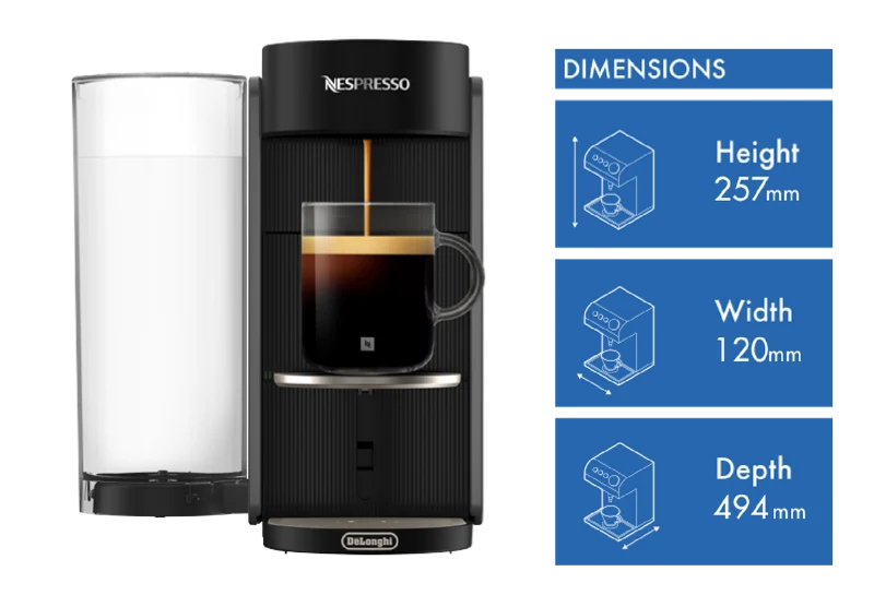 Nespresso Vertuo Up Capsule Coffee Machine Bundle Titanium