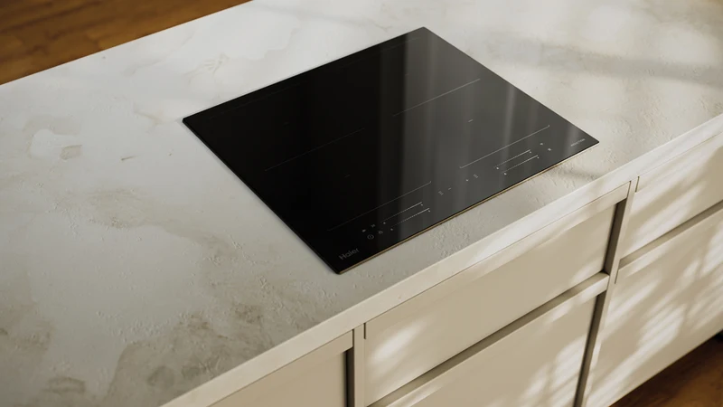 Haier 600 Series 60cm Induction Cooktop, 4 Zone, Dual Flexi Zone, Melt, Black Glass