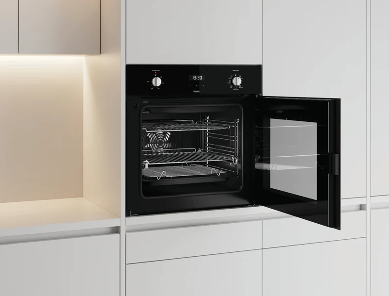 Haier 60cm Built In Oven 7 Function Side Opening Door Black