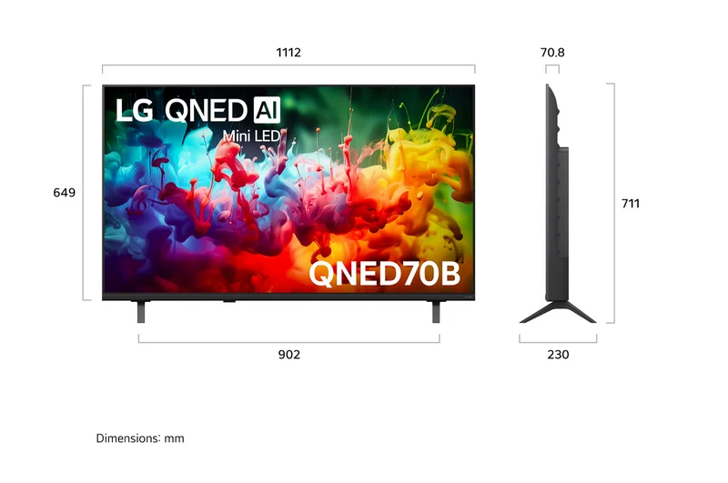 LG 50" QNED70B AI Mini LED 4K Smart TV 2026