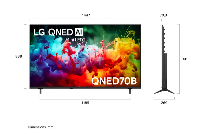 LG 65" QNED70B AI Mini LED 4K Smart TV 2026
