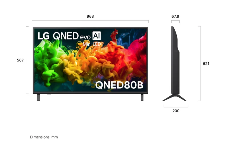 LG 43" QNED80B EVO AI Mini LED 4K Smart TV 2026