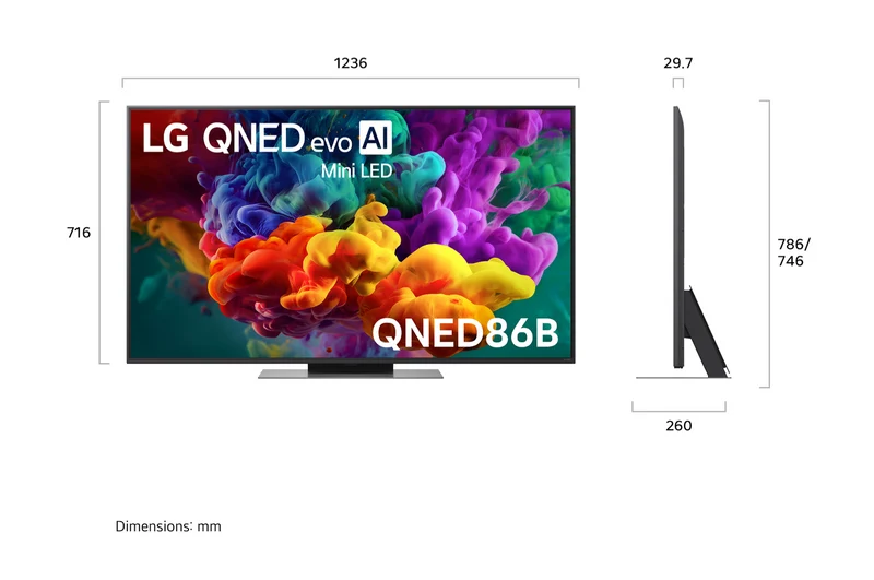 LG 55" QNED86B EVO AI Mini LED 4K Smart TV 2026