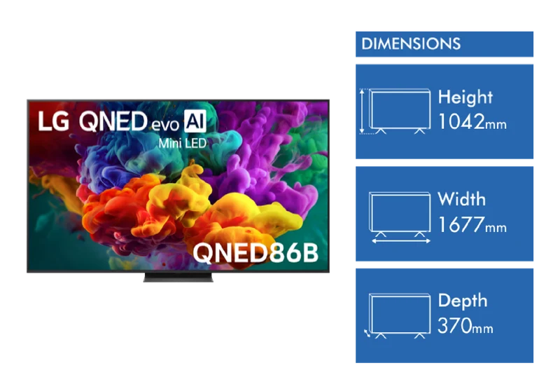 LG 75" QNED86B EVO AI Mini LED 4K Smart TV 2026