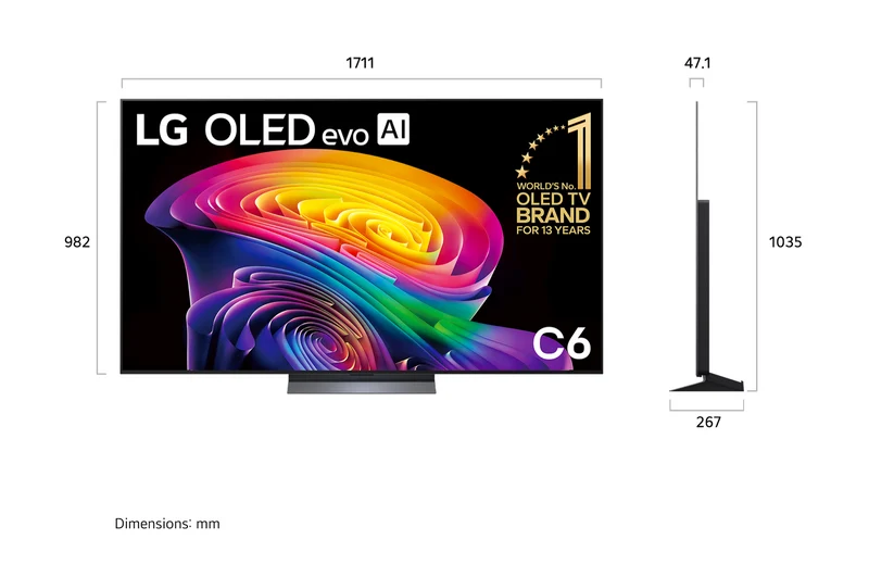 LG 77" OLED EVO AI C6 4K Smart TV 2026