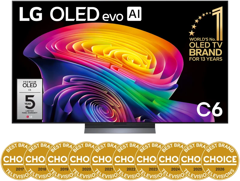 LG 65" OLED EVO AI C6 4K Smart TV 2026