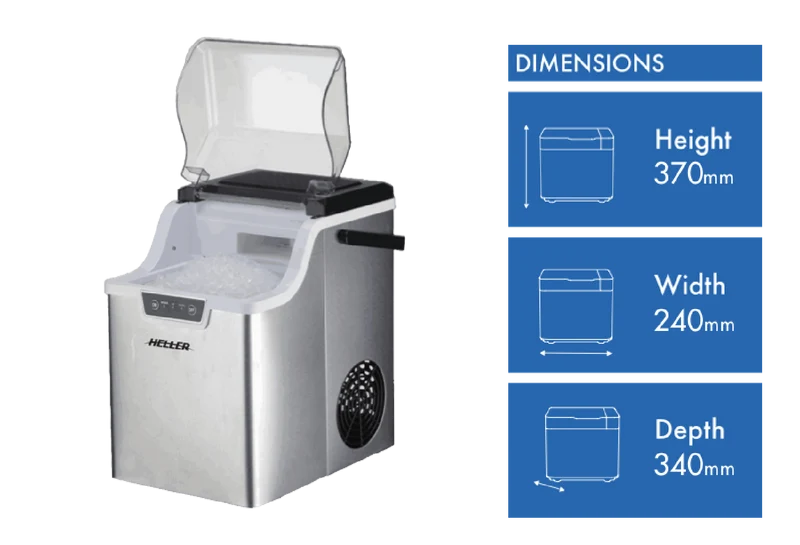 Heller 12kg Nugget Ice Maker Silver