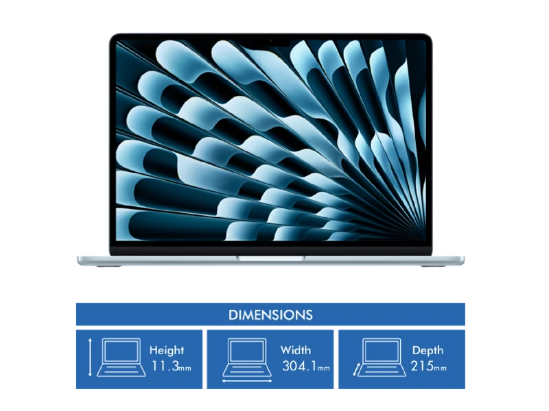 Apple MacBook Air 13" M5 chip 10-core CPU, 10-core GPU 16GB 1TB - Sky Blue