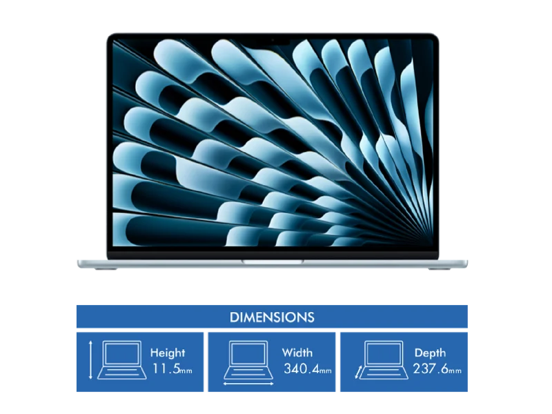 Apple MacBook Air 15" M5 chip 10-core CPU, 10-core GPU 16GB 1TB - Sky Blue