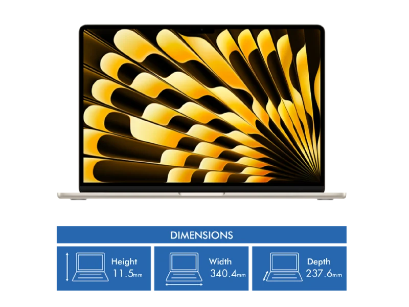 Apple MacBook Air 15" M5 chip 10-core CPU, 10-core GPU 16GB 1TB - Starlight