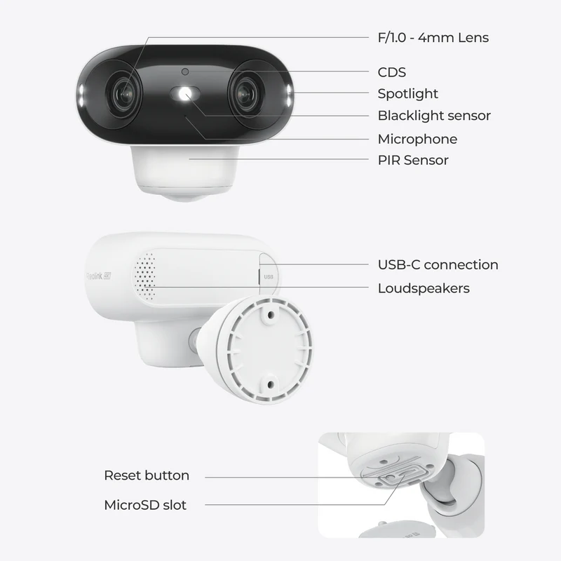 Reolink 4K Dual Lens Argus 4 Pro + Solar Security Camera