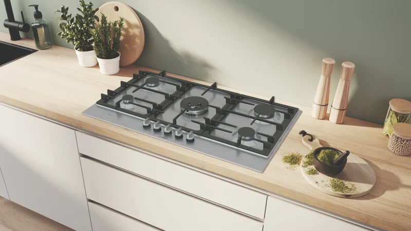 Bosch Series 6, 90cm Gas Cooktop - Stainless Steel