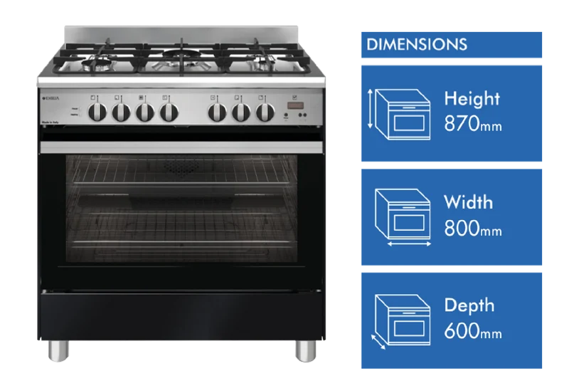 Emilia 80cm Dual Fuel Cooker - Matt Black