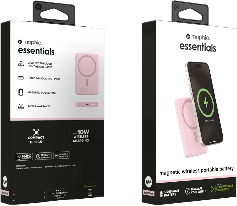 Mophie Essential Snap+ PowerStation 5K Pink