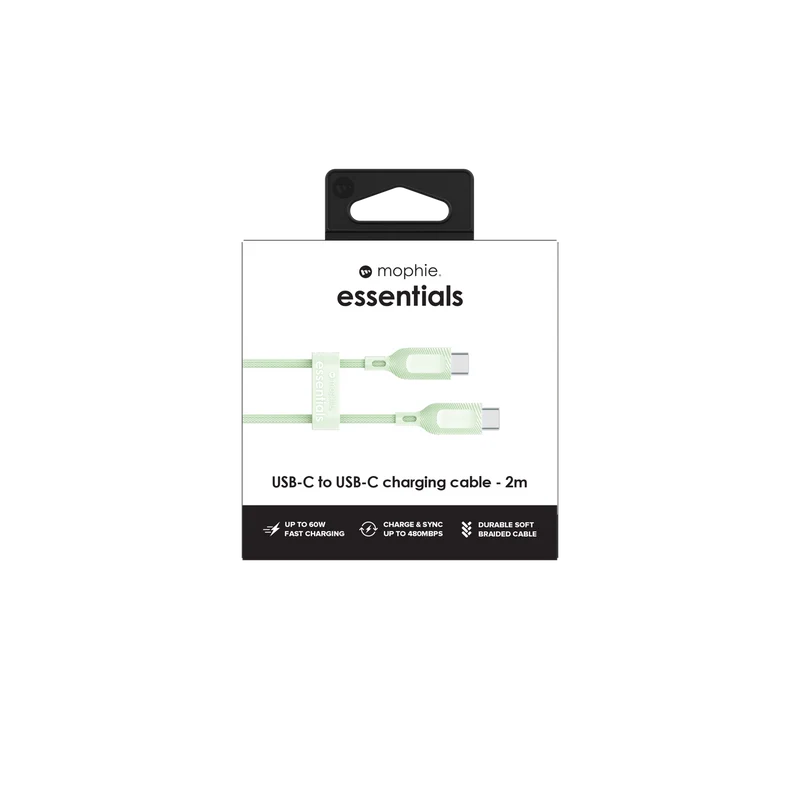 Mophie Essential USB-C-C Cable (60W) Braided 2M Green