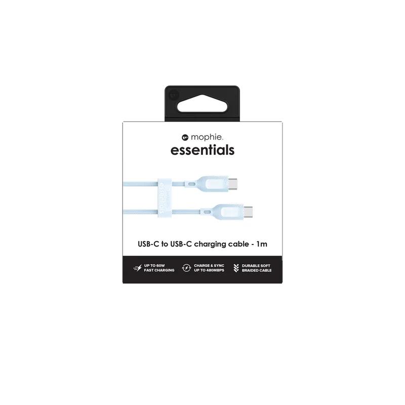 Mophie Essential USB-C-C Cable (60W) Braided 1M Blue