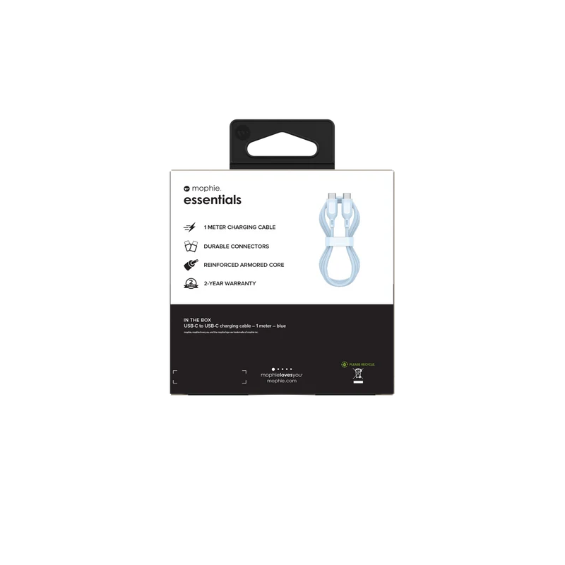 Mophie Essential USB-C-C Cable (60W) Braided 1M Blue